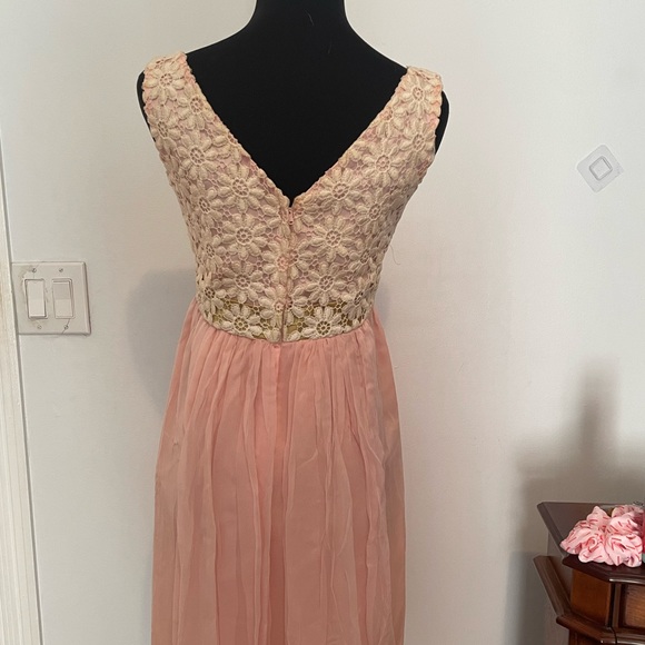 Vintage Harry Keiser 60’s cream, chartreuse, and pink dress, size 4. - Picture 3 of 5